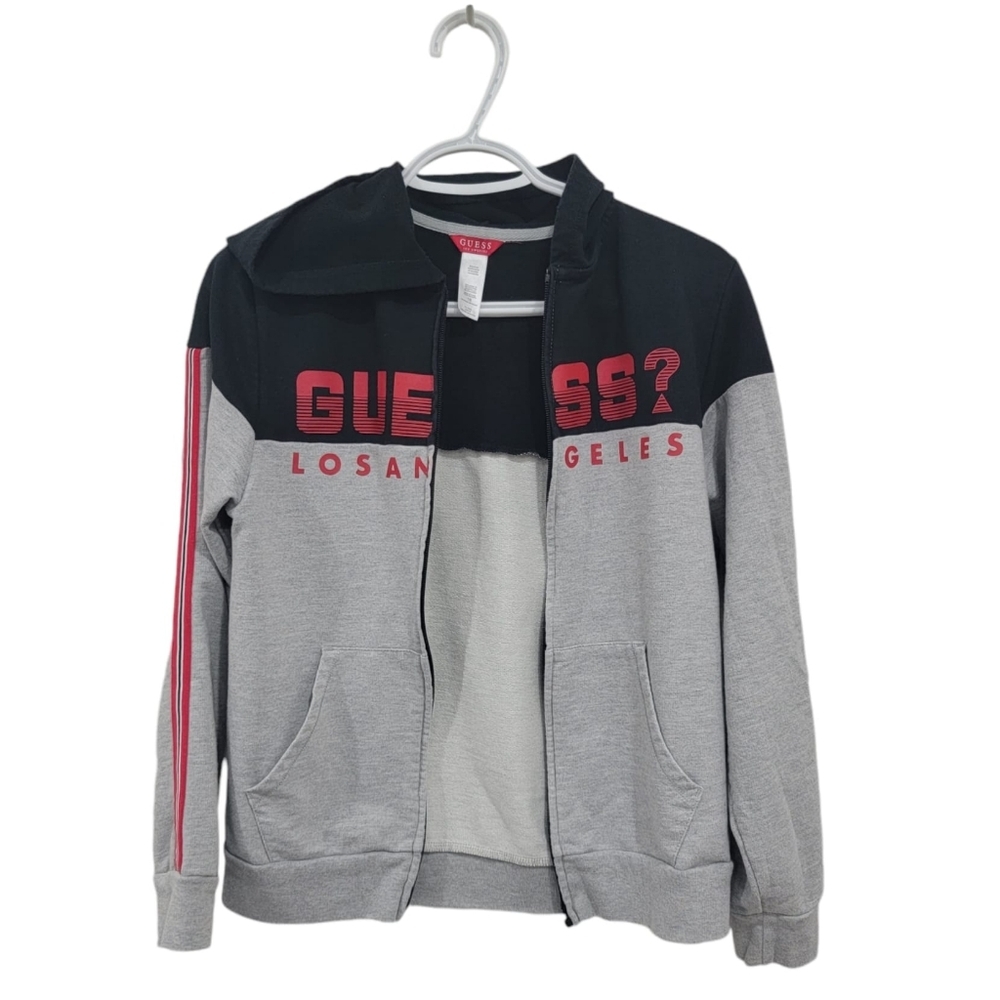 (B) Guess Sweater Red/Black/Grey